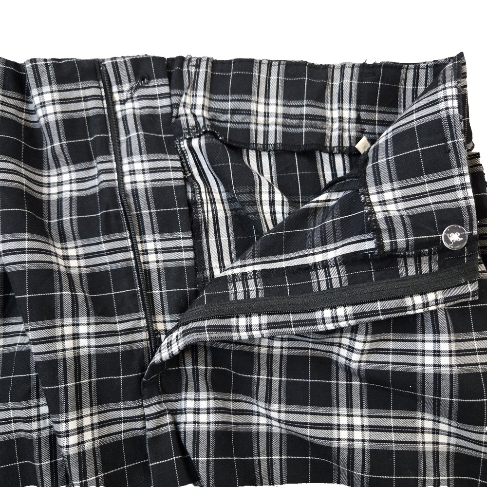 GU Women's Dress Pants Black White Plaid High Rise Straight Size 10 - Picture 6 of 10